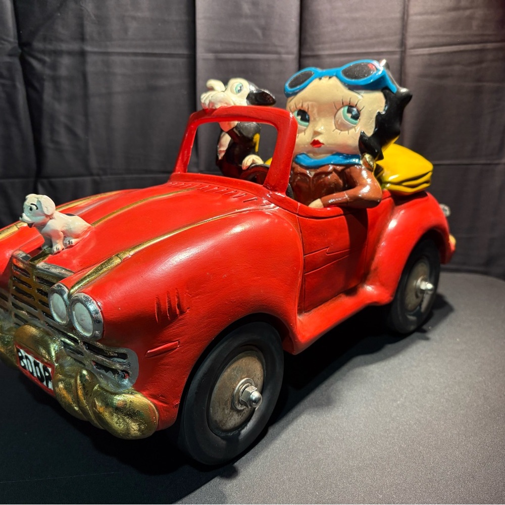 Rare Betty Boop Bimbo Large Car Driving Figurine Statue Pudgy  2002 KFS